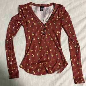 Floral long sleeve top